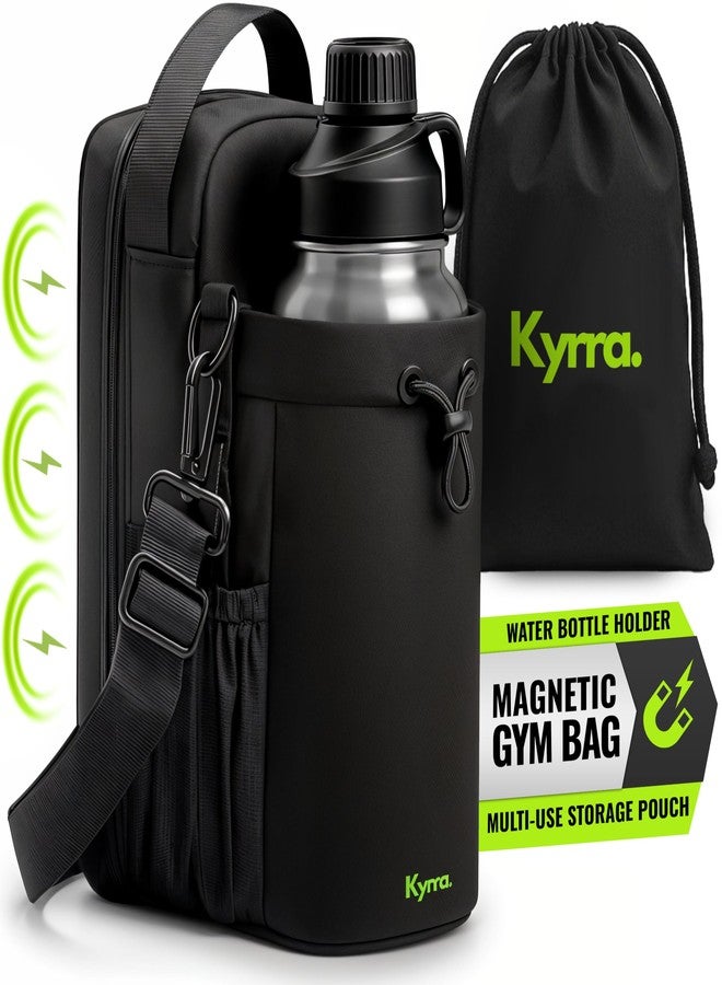 kyrra. Magnetic Gym Bag with Water Bottle Holder Reusable Pouch 2 Bags in 1 Compact Crossbody Small Sports Training Bag Durable Waterproof Fitness Organizer Workout Bag for Men Women Travel - Image 1